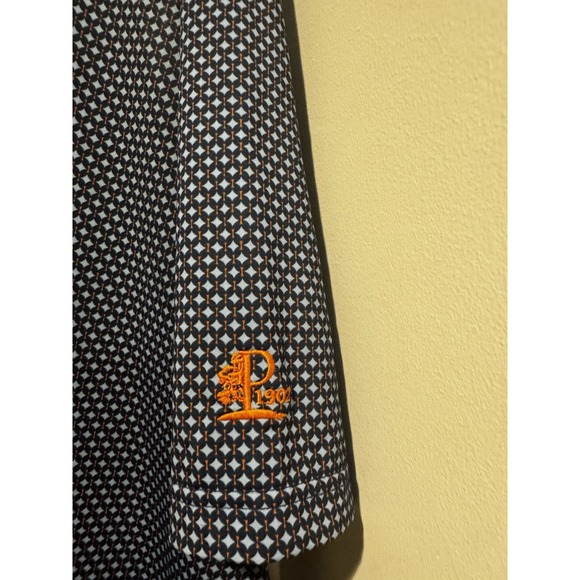 Turtleson‎ Men's Golf Polo Shirt Princeton University Orange Blue Diamonds 2XL - Picture 4 of 10